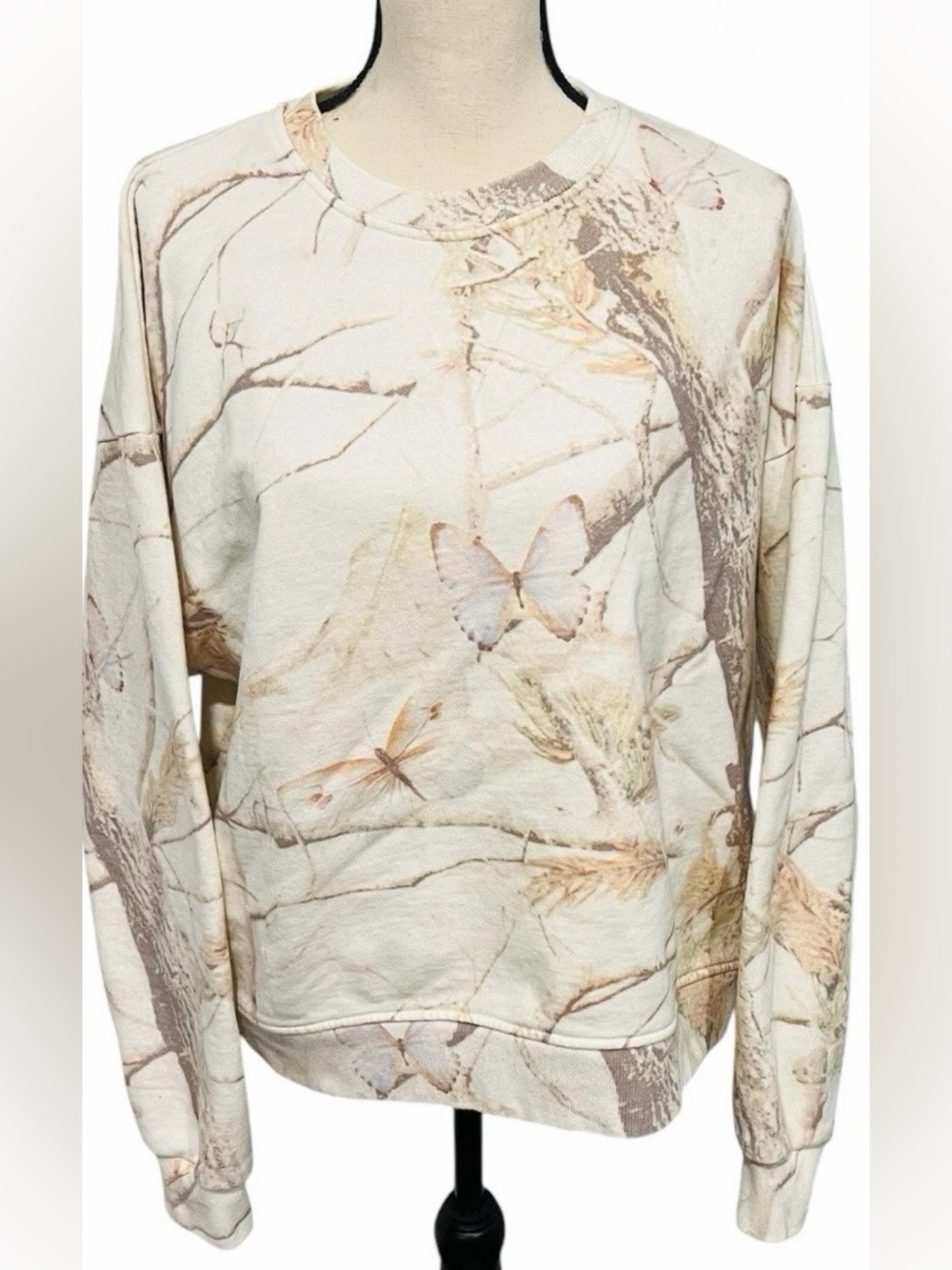 Dairy boy Beige butterfly camouflage crewneck  Sweatshirty